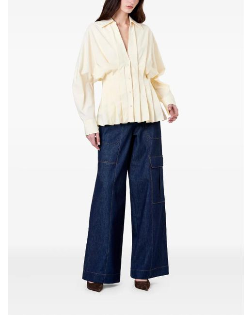 Nicholas Natural Reggie Pleated Shirt