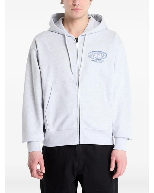 Vans White World Tour Zip-Up Hoodie for men