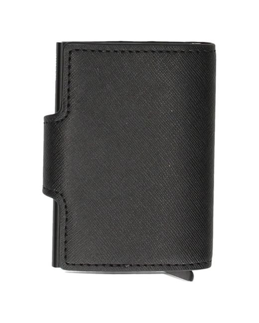 Boss Black Snap-Button Leather Wallet for men
