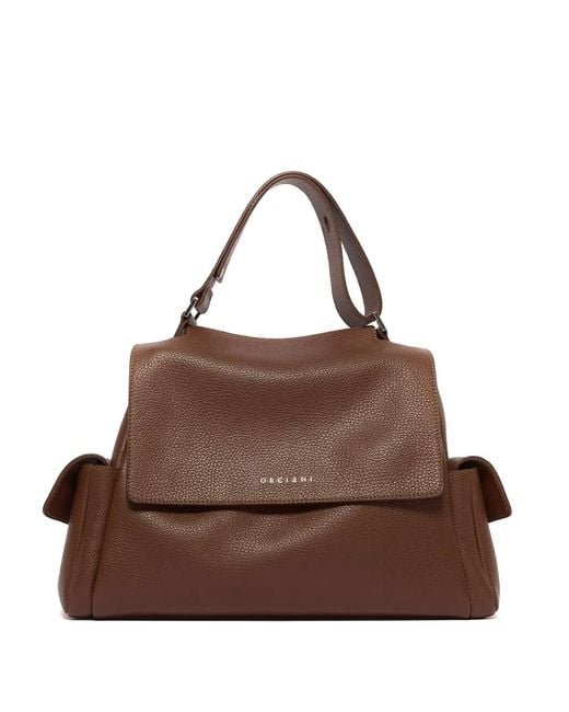 Orciani Brown Midi Sveva Sense Cargo Logo-Detail Tote Bag