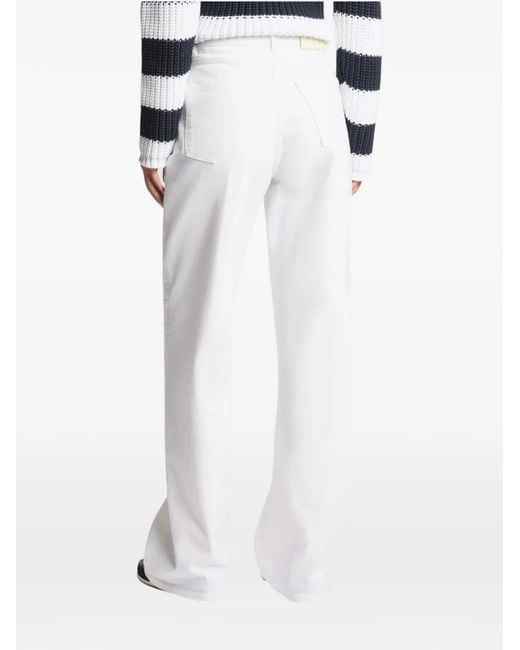 Fay White Logo-Patch Five-Pocket Jeans