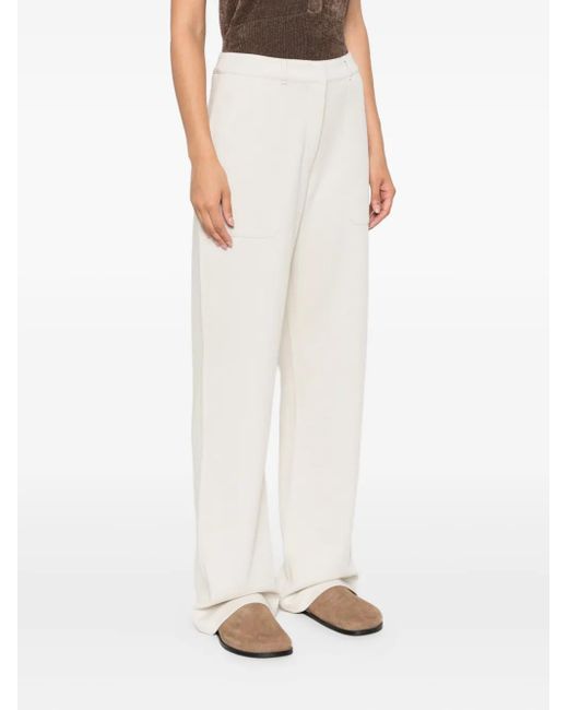 Max Mara White Trousers With Pocket Details
