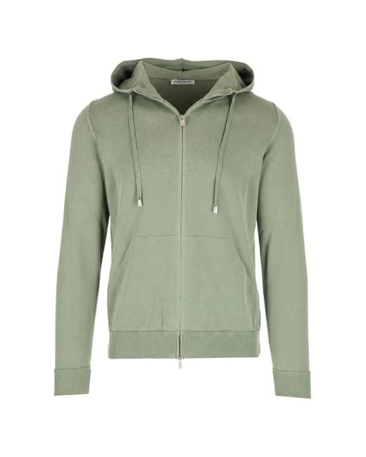 Al Duca D'aosta Green Zip-Up Drawstring Hoodie for men