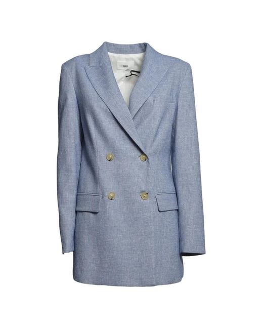SOLOTRE Blue Double-Breasted Blazer