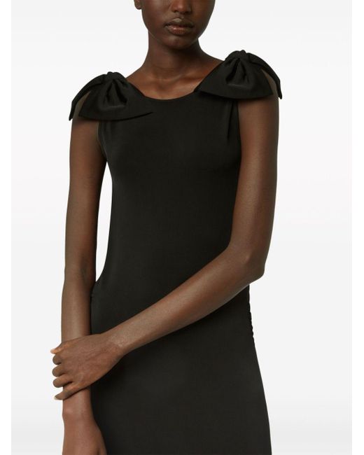 Nina Ricci Black Bow-embellished Open-back Gown