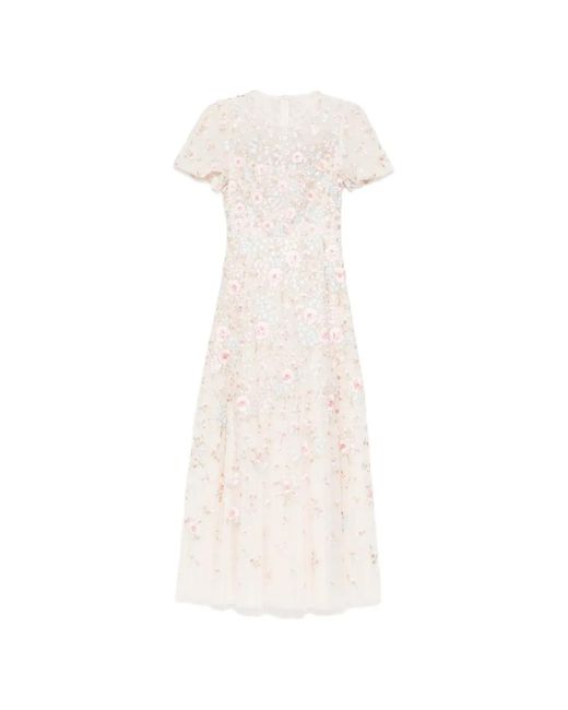 Needle & Thread White Floral-Embrodairy Dress