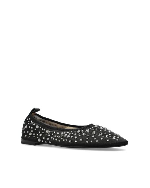 Tory Burch Black Ballet Flats With Crystal Accents