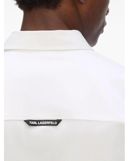 Karl Lagerfeld White Logo-Label Shirt for men
