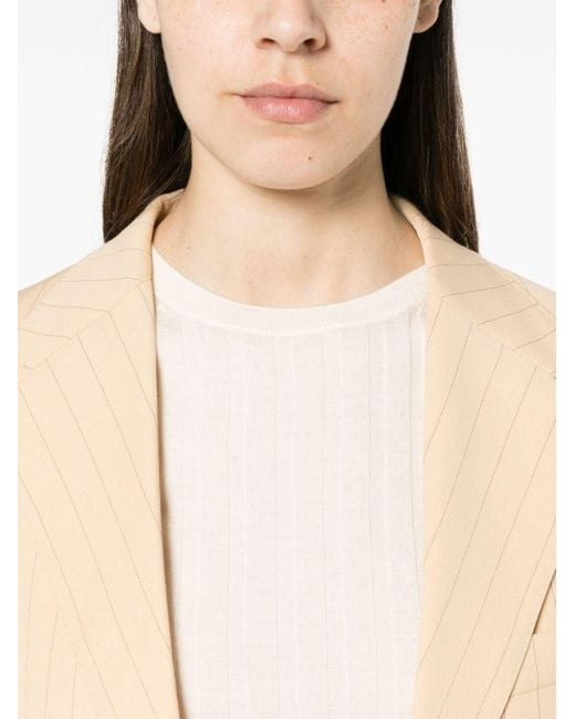 Allude White Virgin-wool Ribbed Jumper