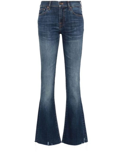 7 For All Mankind Blue Bootcut-Jeans mit weitem Bein