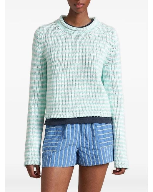 La Ligne Blue Stripe-Pattern Sweater