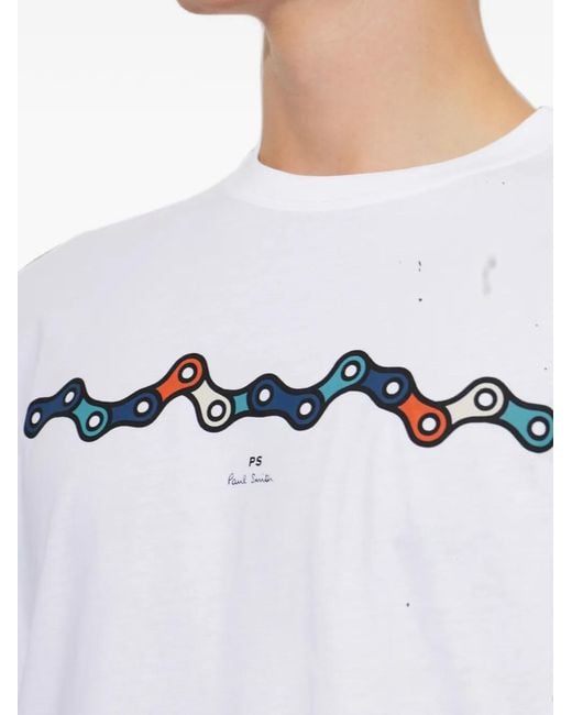 Paul Smith White Graphic-Print T-Shirt for men