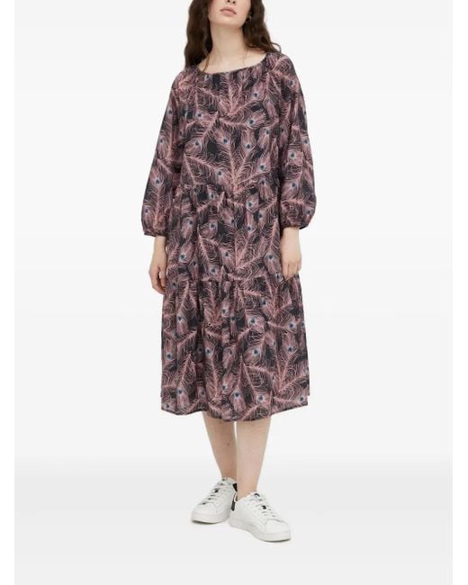 Abito Midi Con Stampa di Drykorn in Purple