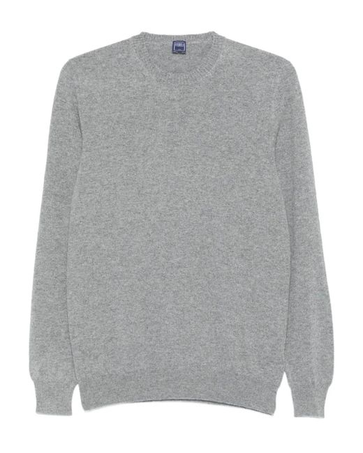 メンズ Fedeli ラウンドネック カシミアセーター Gray