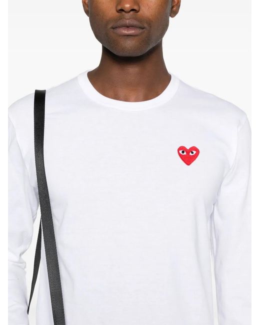 COMME DES GARÇONS PLAY White Comme Des Garcons Heart Cotton T Shirt