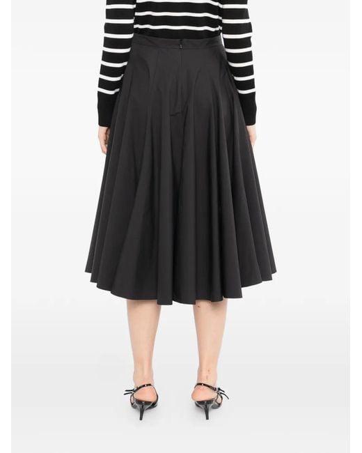 JNBY Black Draped Flared Skirt