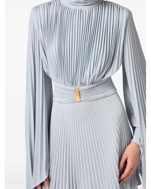 Robe Courte À Design Plissée Elisabetta Franchi en coloris Blue
