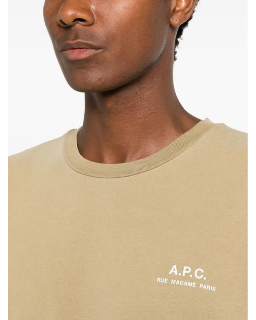 A.P.C. Natural Rue Madame Logo-Print T-Shirt