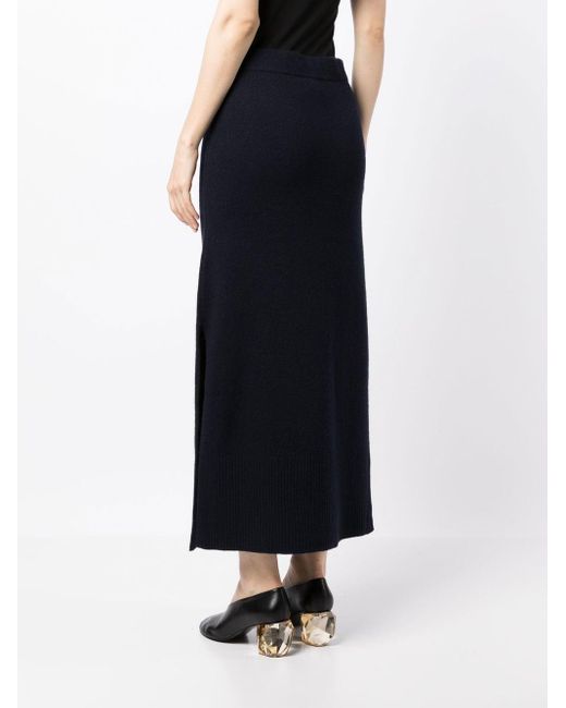 Altuzarra Blue High-waisted Knitted Midi Skirt