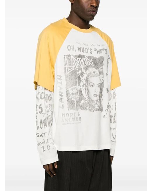 Lanvin X Future Layered Cotton T-Shirt in White for Men | Lyst