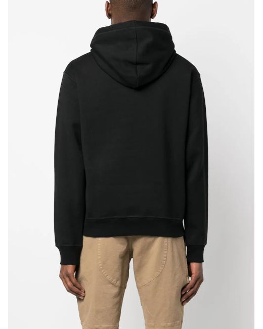 DSquared² Black Logo-Print Cotton Hoodie for men