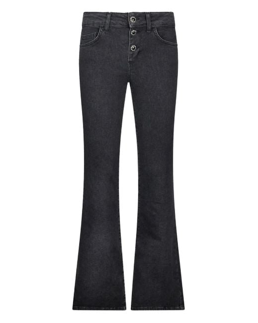 Liu Jo Bootcut Jeans Verfraaid Met Knopen in het Blue