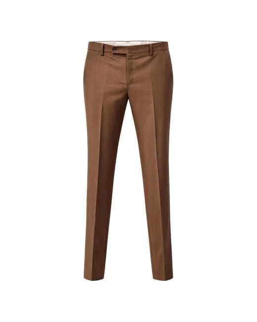 Franzese Collection Brown Stefano De Martino Flat-Front Welt Trousers for men