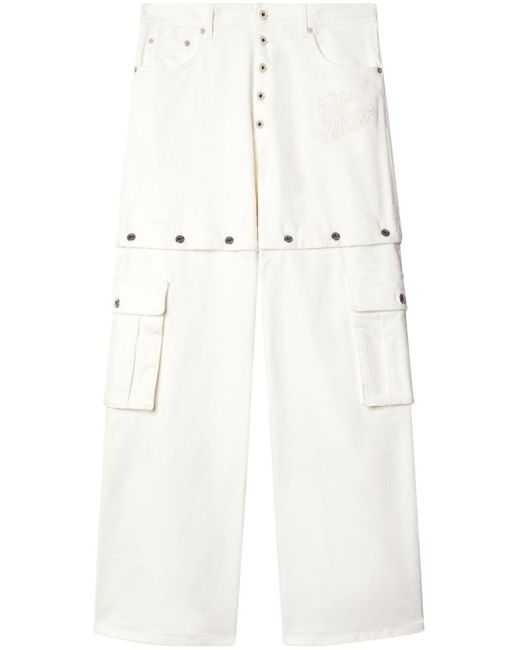 Off-White c/o Virgil Abloh Halbhohe 90s Straight-Leg-Jeans in White für Herren