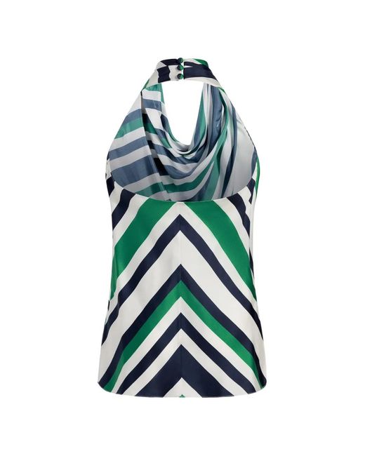 Adam Lippes Blue Cusette Striped Halter Top
