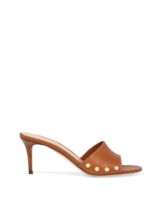Gianvito Rossi Brown Studded Sandals