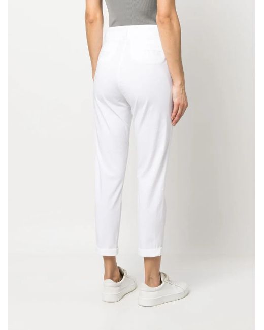 Fabiana Filippi White Mid-Rise Slim-Cut Trousers
