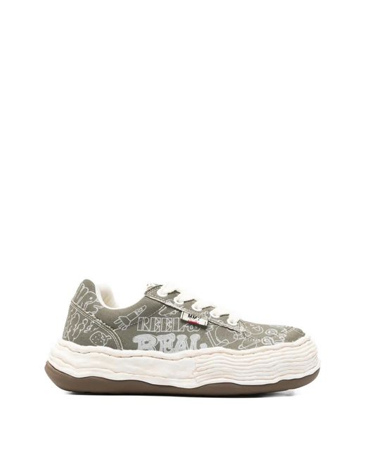 Maison Mihara Yasuhiro White Baskets Lacées À Détails Imprimés for men