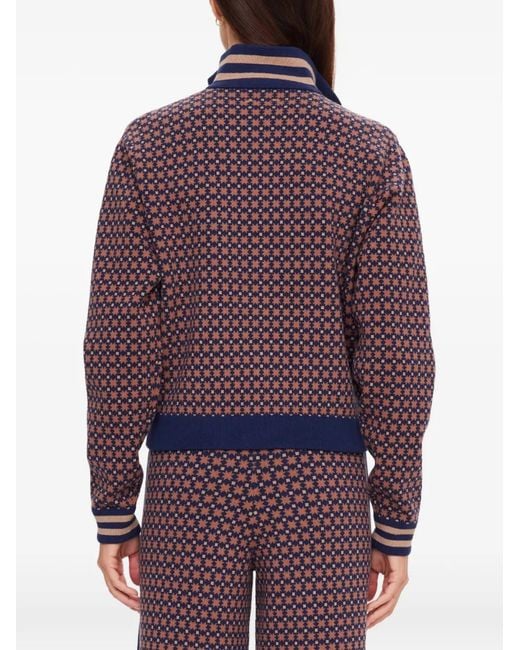 The Upside Purple Lumiere Margot Geometric-Pattern Track Jacket