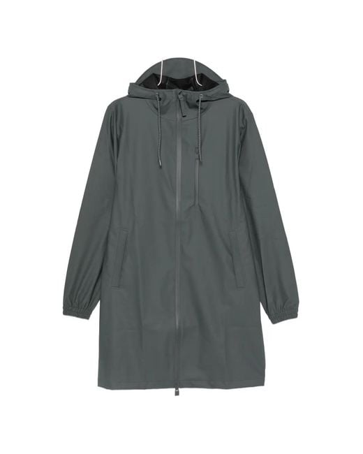 Rains Gray Storm Breaker Hooded Coat