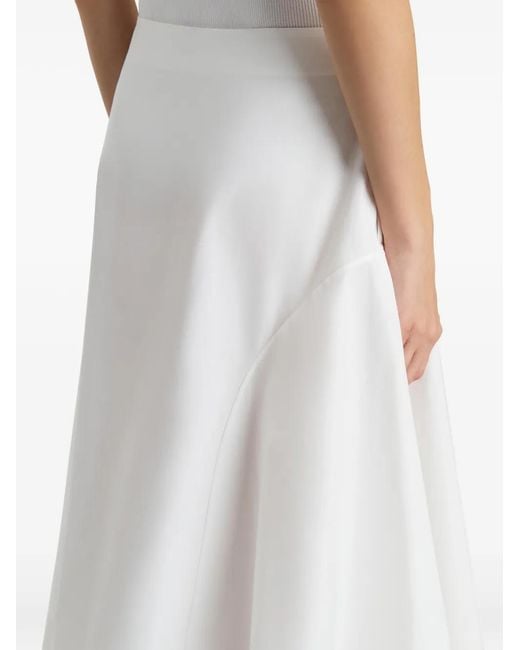 Khaite White Artin Midi Skirt
