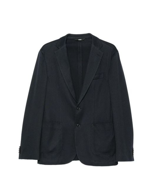 Boss Notch-Lapel Single-Breasted Jacket in het Black voor heren