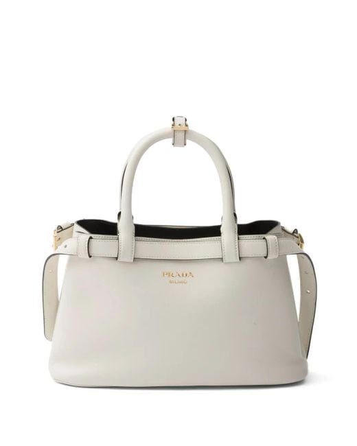 Petit Sac Cabas Buckle Prada en coloris White