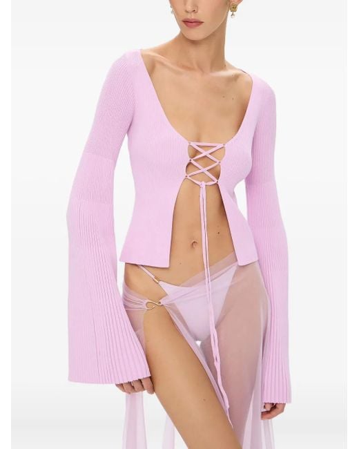 Korobeynikov レースアップ トップ Pink