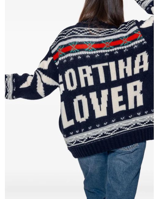 Giada Benincasa Black Fairisle-Pattern Zip-Fastening Cardigan