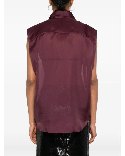Viktor & Rolf Purple Sleeveless Button-Down Shirt