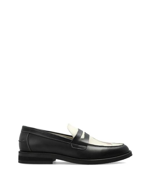 Duke & Dexter Black Wilde Dalmatian-Print Loafers for men