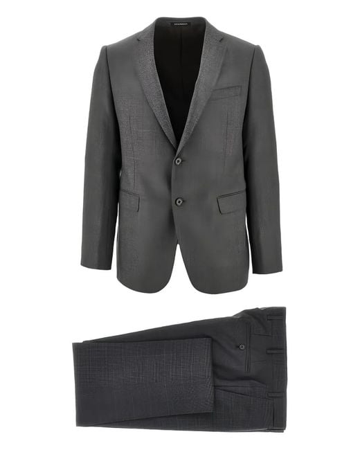 M Line' patterned suit Emporio Armani de hombre de color Gray