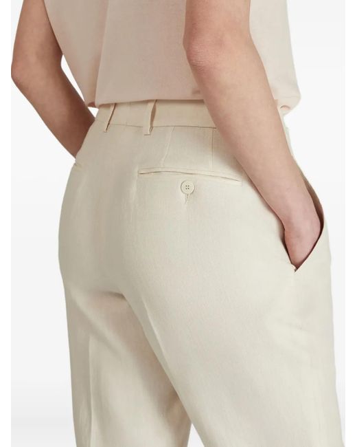 Incotex White Linen Trousers