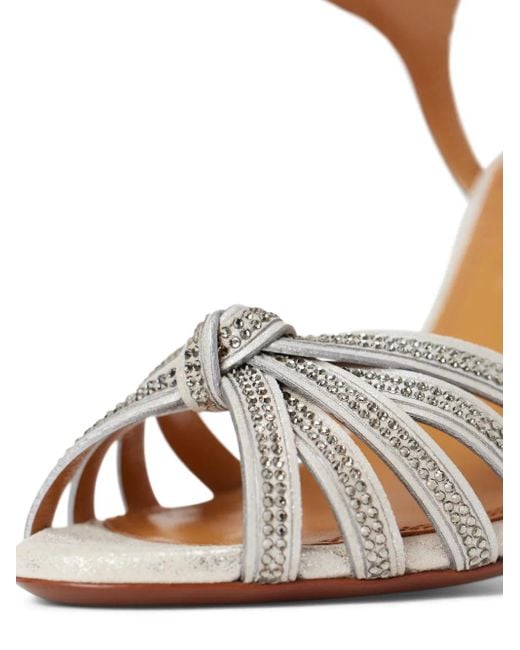 Ralph Lauren White 95Mm Embellished Knot Heeled Sandals