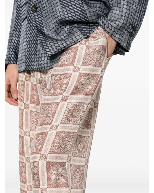 Pierre Louis Mascia Natural Aloe Silk Trousers for men