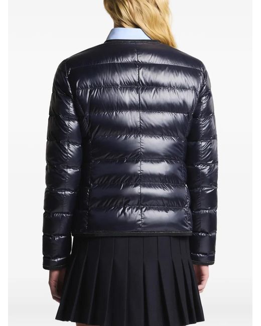 Fay Blue Quilted Collarless Coat