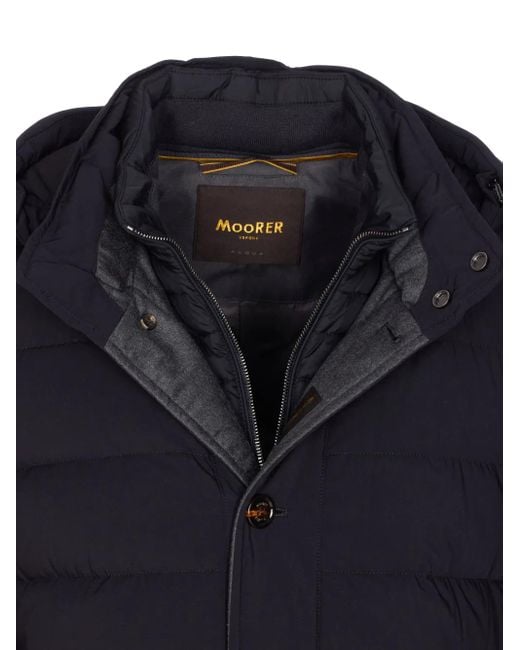 メンズ Moorer フーデッド パデッドコート Blue