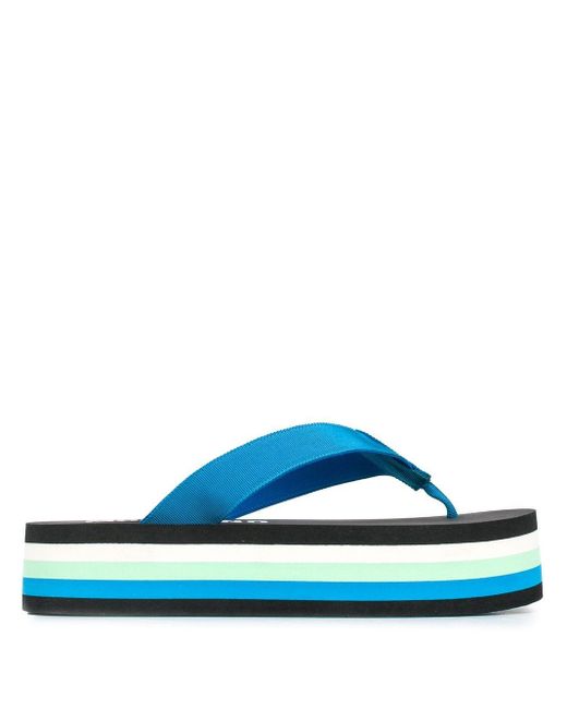 Moschino Blue Platform Thong Sandals for men