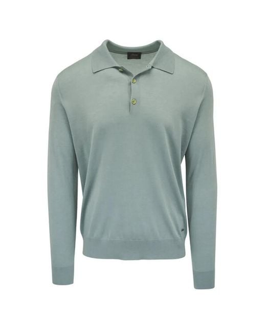 Brioni Blue Buttoned Polo Shirt for men