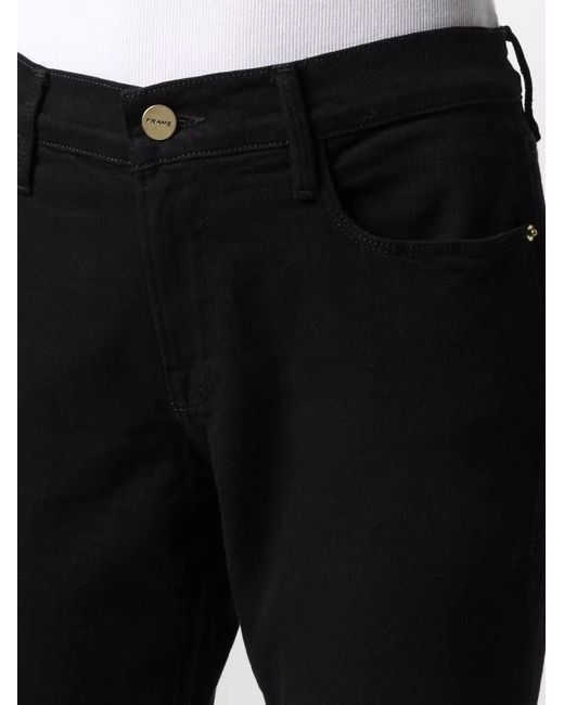 FRAME Black Le Garcon Mid-Rise Skinny Jeans
